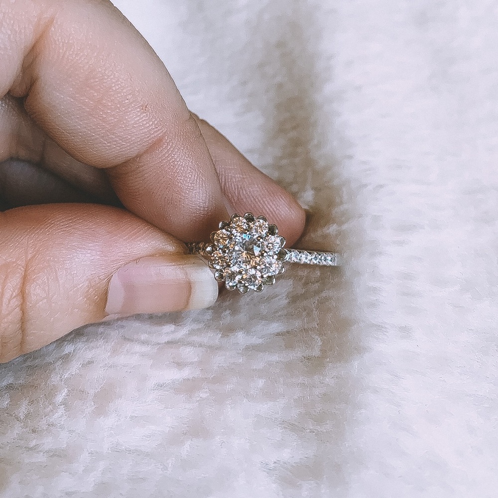 Flower-Shaped Sterling Silver Ring